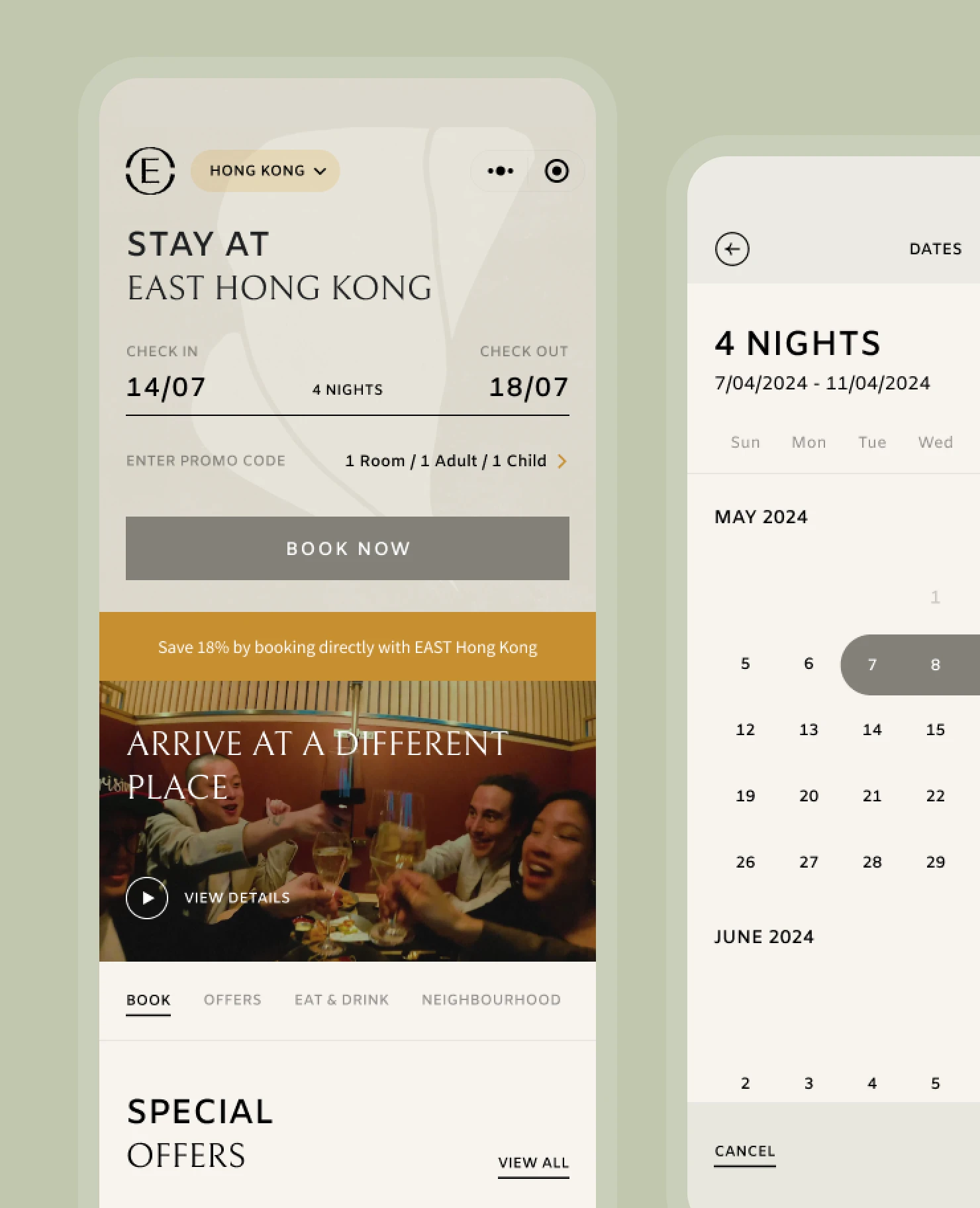 East Hotel booking WeChat mini program Hong Kong
